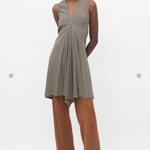 Rick Owens Taupe Asymmetrical Sleeveless Dress Size M/6